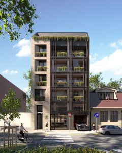 Dorćol Park novogradnja Visokog Stevana 50 Beograd, frontalni prikaz fasade