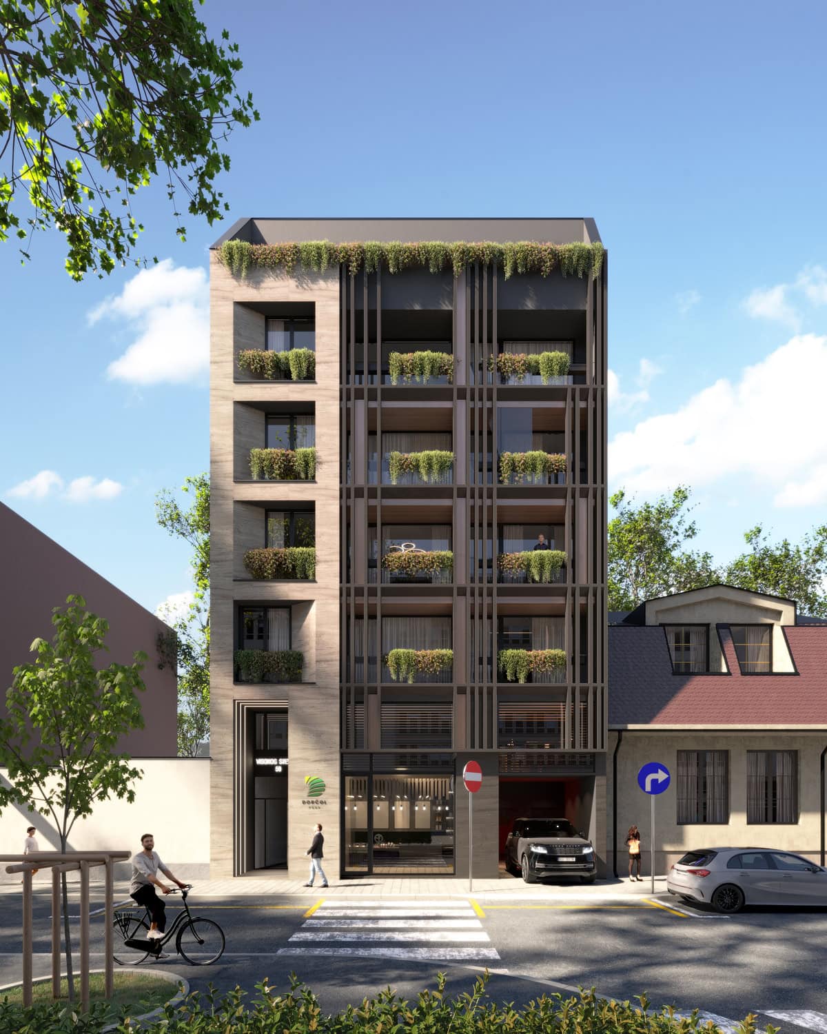 Dorćol Park novogradnja Visokog Stevana 50 Beograd, frontalni prikaz fasade